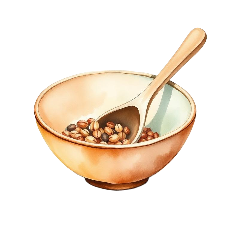 Watercolor bowl with grains